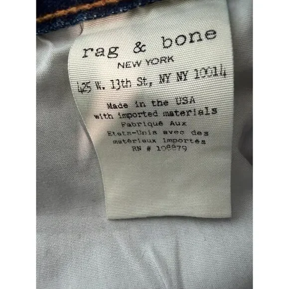 Rag & Bone Skinny Jeans Raw Hem Dark Wash 27 EUC - Picture 8 of 9